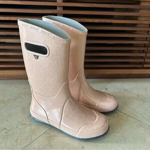 Bogs Glitter Rain Boots Waterproof Rose Gokd